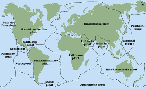 De Aarde bestaat uit 15 tektonische aardplaten waarvan 9 grote aardplaten zijn, en 6 kleinere aardplaten